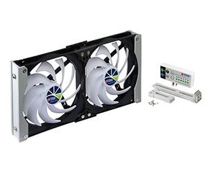 Titan- 12V DC IP55 Waterproof Double Fridge Rack Mount Ventilation Cooling Fan with Timer and Speed Controller- TTC-SC20 (140mm)