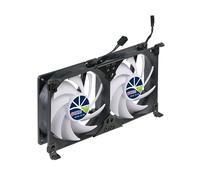 TITAN- 12V DC Double Rack Mount Ventilation Cooling Fan for Fridge Vent and Ventilation Grille with Speed Controller (140mm(V2+))
