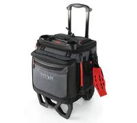 Titan 22.5L (60 Can) Rolling Cooler With All-Terrain Cart 3-Day Ice Retention, Leakproof Liner, Expandable Storage & Drink Holders