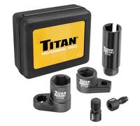 Titan 51775 5-Piece Oxygen Sensor Socket Thread Chaser Set, Includes (3) 7/8-Inch Sensor Sockets, M12 x 1.25mm and M18 x 1.5mm Thread Chasers