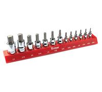 Titan 85530 13-Piece SAE Hex Bit Socket Set, Magnetic Socket Organizer with Laser-Etched Size Markings