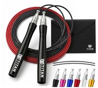 Titan Armour Adjustable Speed Skipping Rope for Adults, Jump Rope, Black-2