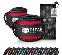 Titan Armour® Ankle Straps for Cable Machines | Gym Cuffs w/Heavy-Duty Steel Double D-Rings & Adjustable Strap | Lower Body Workouts Inc. Leg Extension, Leg Curl & Glute Kickback | Men & Women