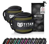 Titan Armour® Ankle Straps for Cable Machines | Gym Cuffs w/Heavy-Duty Steel Double D-Rings & Adjustable Strap | Lower Body Workouts Inc. Leg Extension, Leg Curl & Glute Kickback | Men & Women