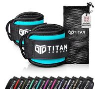 Titan Armour® Ankle Straps for Cable Machines | Gym Cuffs w/Heavy-Duty Steel Double D-Rings & Adjustable Strap | Lower Body Workouts Inc. Leg Extension, Leg Curl & Glute Kickback | Men & Women