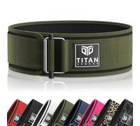 Titan Armour® Premium Self-Locking Weight Lifting Belt | Gym belt: Powerlifting, Deadlift, Olympic Lifts, Squats | Functional Weightlifting Belt | Men & Women | UK Brand (Military Green, S)