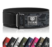 Titan Armour® Premium Self-Locking Weight Lifting Belt | Gym belt: Powerlifting, Deadlift, Olympic Lifts, Squats | Functional Weightlifting Belt | Men & Women | UK Brand (Grey Camo, L)