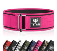 Titan Armour® Premium Self-Locking Weight Lifting Belt | Gym belt: Powerlifting, Deadlift, Olympic Lifts, Squats | Functional Weightlifting Belt | Men & Women | UK Brand (Pink, Medium)