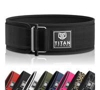 Titan Armour® Premium Self-Locking Weight Lifting Belt | Gym belt: Powerlifting, Deadlift, Olympic Lifts, Squats | Functional Weightlifting Belt | Men & Women | UK Brand (Black, Extra-Small)