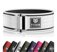 Titan Armour® Premium Self-Locking Weight Lifting Belt | Gym belt: Powerlifting, Deadlift, Olympic Lifts, Squats | Functional Weightlifting Belt | Men & Women | UK Brand (Glacier White, XS