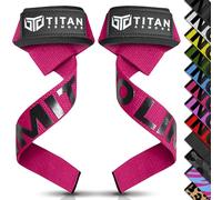 Titan Armour® Weight Lifting Straps | Extra-Long Neoprene Padded Heavy-Duty Weightlifting Straps | Deadlifts | Anti-Slip Gel Option | Gym Accessories Men & Women (Pink (Gel Grip))