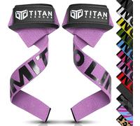 Titan Armour® Weight Lifting Straps | Extra-Long Neoprene Padded Heavy-Duty Weightlifting Straps | Deadlifts | Anti-Slip Gel Option | Gym Accessories Men & Women (Purple (Gel Grip))
