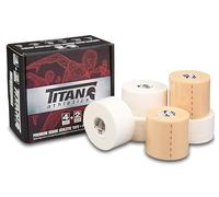 Titan Athletics - 4 Rolls Black Athletic Tape + 2 Rolls Pre-Wrap - Premium Quality - 100% Cotton with Zinc Oxide - Easy Tear Zig Zag Design Premium Quality.