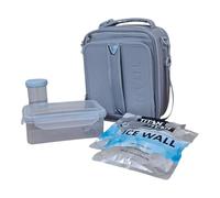 Titan by Arctic Zone Expandable Lunch Box - Insulated, Crush-Resistant Cooler with 2 Ice Walls & Leak-Proof Lining - Meal Prep Bag with Strap & Container for Work & Travel | Black (Pale Frost)