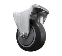 Titan Casters by Waxman 4040055T TPR Rubber Caster Wheel with Rigid Swivel Top Plate Non-Marking for Use in Hospitals, Food Service & Other Institutional Applications, Stainless-Steel, 4 Inch