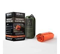 Titan Extra-Thick Emergency Mylar Sleeping Bag | Designed for NASA Space Exploration and Heat Retention. Perfect for Survival Kits and Go-Bags. + Nylon Drawstring Bag and eBooks