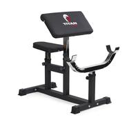 Titan Fitness Adjustable Arm Preacher Curl Weight Station, Seated Strength Training Fitness Bench, Rated 250 LB, Isolated Barbell Dumbbell Bicep Tricep Muscle Home Gym Fitness Equipment