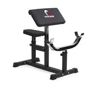Titan Fitness Adjustable Arm Preacher Curl Weight Station, Seated Strength Training Fitness Bench, Rated 250 LB, Isolated Barbell Dumbbell Bicep Tricep Muscle Home Gym Fitness Equipment