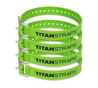 Titan Industrial Straps - Safety Strap Set to Secure Splits, Cargo Bikes, Garden Hoses, Wood Working Projects - 70 lb. Working Load, 25" Length, Fluoro Green, 4-Pack