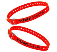 Titan Industrial Straps - Safety Strap Set to Secure Splits, Cargo Bikes, Garden Hoses, Wood Working Projects - 70 lb. Working Load, 25" Length, Fluoro Orange, 2-Pack