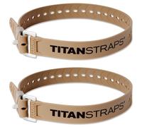 Titan Industrial Straps - Safety Strap Set to Secure Splits, Cargo Bikes, Garden Hoses, Wood Working Projects - 70 lb. Working Load, 25" Length, 2-Pack Coyote Tan