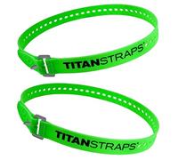 Titan Industrial Straps - Safety Strap Set to Secure Splits, Cargo Bikes, Garden Hoses, Wood Working Projects - 70 lb. Working Load, 20" Length, Fluoro Green, 2-Pack