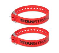 Titan Industrial Straps - Strong & Simple Tie-Downs for Construction (Welders, DIY Home) & 1st Responders - 3 Year Warranty, Batch Tested - 70 lb. Working Load, 20" Length, Red, 2-Pack