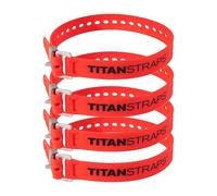 Titan Industrial Straps - Strong & Simple Tie-Downs for Construction (Welders, DIY Home) & 1st Responders - 3 Year Warranty, Batch Tested - 70 lb. Working Load, 25" Length, Red, 4-Pack
