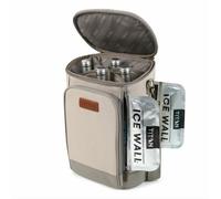 Titan Insulated Beverage Tote Cooler Bag W/ Ice Walls Holds 18 Cans Beige