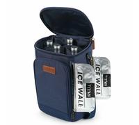 Titan Insulated Beverage Tote Cooler Bag W/ Ice Walls Holds 18 Cans Navy Blue