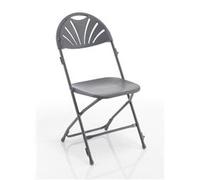Titan Linking Fan Back Folding Chair - Charcoal - TCFAFC2LK-C