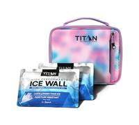 Titan Lunch Box, 2 Ice Packs, 6 Hours of Fridge Cold, Cotton Candy | Durable, insulated lunch bag with leak proof, easy clean lining, keeps food fridge cold up to 6 hours, for adults and kids