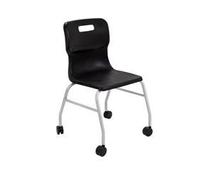 Titan Move 4 Leg Chair With Castors - Black - T301-BK