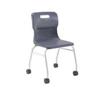 Titan Move 4 Leg Chair With Castors - Charcoal - T301-C