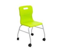 Titan Move 4 Leg Chair With Castors - Lime - T301-L