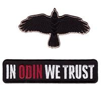 Titan One Europe Hook Fastener Black Odin Raven Flying Crow Vikings Tactical Morale Airsoft Rucking Patch + in Odin We Trust Morale Ball Cap Jacket Cosplay Costume Patch