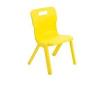 Titan One Piece Classroom Chair 435x384x600mm Yellow (Pack of 10) KF838712
