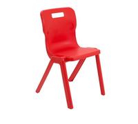 Titan One Piece Classroom Chair 482x510x829mm Red (Pack of 10) KF838718