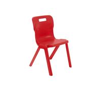 Titan One Piece School Classroom Chair, 13+ Years - 37wx41dx46h (cm), Red