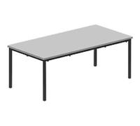 TITAN Rectangular Table MDF (Medium-Density Fibreboard) Grey Black 1,200 x 600 x 460 mm 3-4 years
