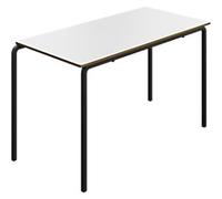 TITAN Rectangular Table MDF (Medium-Density Fibreboard) White Black 1,200 x 600 x 710 mm 11-14 years