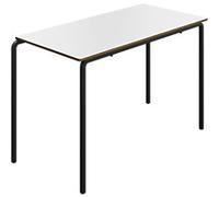 TITAN Rectangular Table MDF (Medium-Density Fibreboard) White Black 1,200 x 600 x 760 mm 14+ years