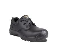 Titan Safety Footwear Elite Plus S3 SRC Metal Free Leather Safety Shoes, Mens Womens Steel Toe Cap Shoes, Anti-Slip, Water Resistant, Lightweight, Black Safety Shoes, Work & Utility Footwear - Size 9