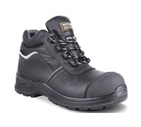 Titan Safety Footwear Radebe Plus S3 SRC Composite Waterproof Black Leather Boots, Protective Midsole, Lightweight Mens Womens Metal-Free Toe Cap, Anti-Slip, Anti-Static, Safety Boots - Size 9