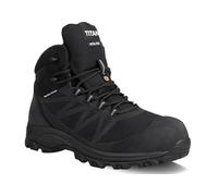 Titan Safety Footwear Supreme S3 SRC Waterproof Safety Trainer Boots, Mens Womens Heat Resistant Black Safety, Lightweight Anti-Slip Work Boots, Composite Metal-Free Toe Cap Safety Trainers - Size 8