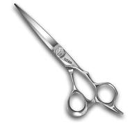 Titan Scissors | Offset Hair Cutting Japanese Style Scissors | Proffesional Barbering Scissors | Sharp Edge Hand Made Steel 7" inch
