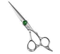 Titan Scissors Offset Stylish Green Hair Cutting Japanese Style Proffesional Barbering Scissors Sharp Edge Hand Made Steel 6" inch