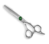 Titan Scissors Thinning Offset Stylish Green Hair Cutting Japanese Style Proffesional Barbering Scissors Sharp Edge Hand Made Steel 6" inch
