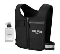 TITAN SPORT Running Vest Phone Holder, Lightweight Hydration Jacket with 190 ml Water Bottle, Adjustable Reflective Waistband with Large Water-Resistant Pockets for Accessories, Men & Women