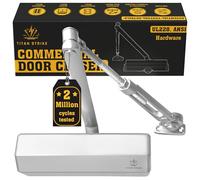Titan Strike Heavy Duty Automatic Door Closer with Hold Open, Commercial Indoor/Outdoor Adjustable Door Closure, ANSI Grade 1, UL Certified, ADA Compliant, (44-330lb, 30-60in) - Silver